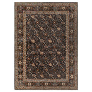 พรมขนสัตว์ถักมือ Cyanna สีเทา-ดำ สไตล์โบโฮ ลายเหรียญรูปสี่เหลี่ยมผืนผ้า สำหรับห้องโถง ห้องนั่งเล่น พรมปูพื้นบ้าน-SPR-46(Fr)(Va) - Product Image 1