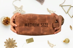 Kit de viaje de lujo para hombre, organizador de maquillaje para neceser, Crazy Horse, cuero genuino con cierre de cremallera, Estilo Vintage, para hombre, para artículos de tocador, de cuero genuino, con cierre de cremallera, a la moda, a la moda, para hombre - Product Image 5