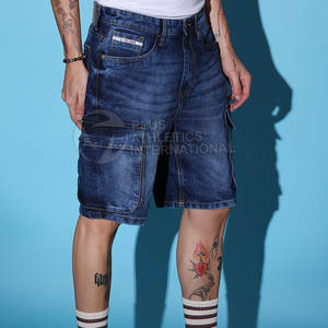 Pantalones cortos vaqueros ligeros para hombre con ambiente informal y toque de moda para los días de verano Pantalones cortos vaqueros para hombre de estilo andrajoso - Product Image 3