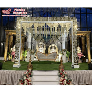Decoración de Escenario con Espejos para Bodas Fusionales Kannada, Decoración de Escenario con Espejos Única para Bodas, Bodas Indias, OFERTA en el Reino Unido - Product Image 1