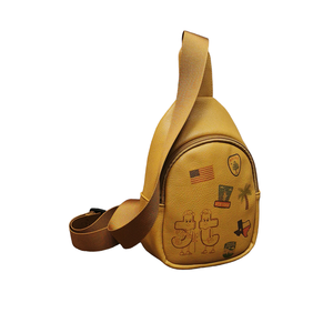 Precio de fábrica OEM logo Impresión digital PU cuero crossbody pecho bolsa cintura bolsa para mujeres y hombres - Product Image 1