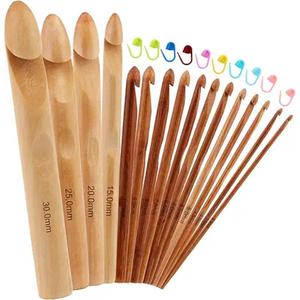 12 pièces bambou poignée Crochet crochet tricot artisanat aiguille à tricoter fil de tissage 3-10mm pull outils de tricot circulaire Crochet - Product Image 3