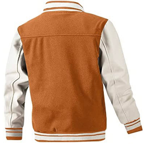 Veste de Base-Ball en cuir pour homme, vêtement de rue personnalisé avec Logo et Patch, collection 2023 - Product Image 6