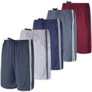 กางเกงขาสั้นชายหาดลำลองของผู้ชาย2024กางเกงขาสั้นกีฬาวิ่งยิมระบายอากาศได้ดีแห้งเร็วมีกระเป๋าลายทึบขายดี - Product Image 1