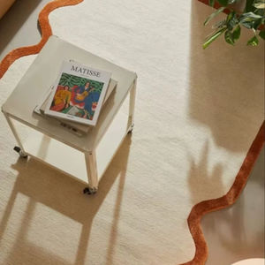 KNOT Rug Tapis moderne tufté à la main en forme géométrique solide blanc cassé pour la maison et l'hôtel, cadeau de réchauffement de salon taille personnalisée disponible - Product Image 1