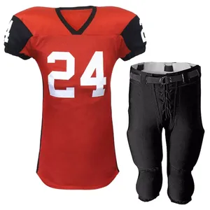 Meilleur Design Hommes Femmes Football Américain Uniforme Nouvelle Arrivée Manches Courtes Sports de Plein Air Porter des Ensembles Respirants à Prix Pas Cher - Product Image 5