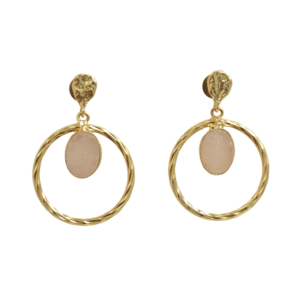 Pendientes de Diseño con Gema Preciosa, Baño de Oro y Calidad de Fabricación Maestra - Product Image 1