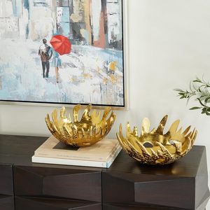 Elegant Gold best selling decoratrive <b>Metal</b> <b>Bowl</b> With Artistic Jagged Edge Perfect for Modern Home Decor and Centerpiece Display - Product Image 4