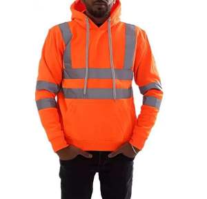OEM logotipo personalizado de alta visibilidad al aire libre cálido polar Sudadera con capucha poliéster tráfico seguridad reflectante sudaderas con capucha - Product Image 4