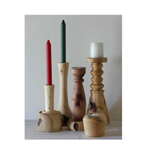 Juego de 3 portavelas de madera de gran tamaño diseño clásico portavelas de madera de color gris a precio atractivo por proveedores indios - Product Image 6