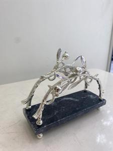 Artistic Pomegranate Design Curved <b>Napkin</b> Holder with Marble Base Perfect for Home Decor Party Hosting and Gifting Purpose Idea - Product Image 2