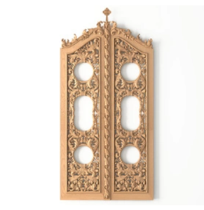 Elementos tallados Onlay aplique marco arquitectónico gran puerta de altar de madera calada con una cruz - Product Image 1