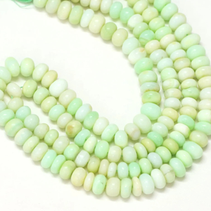 Hermosas Cuentas de Ópalo Verde Pálido en Forma de Rondel Liso, Cuentas de Piedras Preciosas de Rondel Liso Verde de 7-10 mm, Cuentas de Calidad AAA al por Mayor - Product Image 3