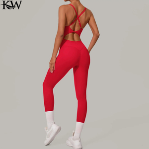 จั๊มสูทแบบเปลือยหลังของผู้หญิงชุดโยคะแบบชิ้นเดียวชุดออกกำลังกายฟิตเนสวิ่งกลางแจ้งชุดออกกำลังกายวิดพื้นเซ็กซี่สำหรับผู้หญิง - Product Image 4