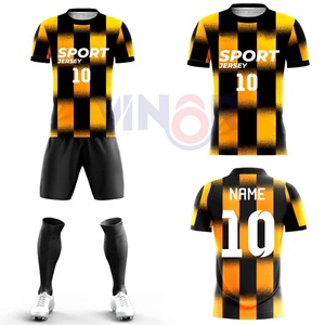 Ropa de fútbol unisex, poliéster de primera calidad, tamaños personalizados, Color sólido, nuevo estilo, Impresión de nombre para adultos, uniforme de fútbol - Product Image 6