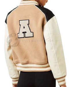 Mode féminine Letterman Baseball vestes laine mélange coton remplissage Logo personnalisé dames Style décontracté séchage rapide polaire doublure - Product Image 4