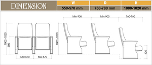 Modern Auditorium Chairs with <b>Foldable</b> Seats and Durable Construction for High Traffic Event Venues - Product Image 6