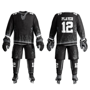 Matériel de qualité supérieure Prix bon marché Kits d'équipe de hockey sur glace personnalisés Tissu respirant à séchage rapide 100% polyester Uniformes de hockey sur glace - Product Image 1