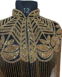 Cape burlesque perlée et pailletée brins perlés suspendus se fixe au cou belles capes de festival de vêtements de fête - Product Image 6