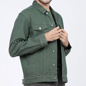 Meilleures ventes en ligne Veste en jean pour homme Veste en jean teinte simple Confortable et respirante Vestes en jean pour homme - Product Image 3
