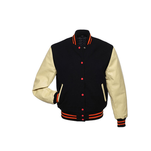 Custom Men's Letterman <b>Jackets</b> with Stand Collar Front Logo-Create Your Idea! - Product Image 4