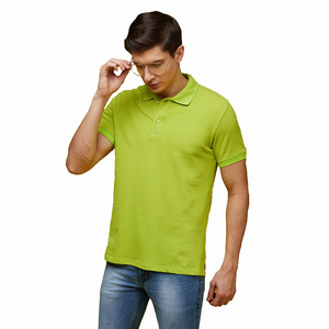 Alta calidad 100% algodón personalizable para polos para hombres verde sólido de talla grande Casual personalizable diseño de logotipo OEM - Product Image 5