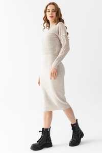 ชุดเสื้อถักสองชิ้นสำหรับผู้หญิง สไตล์เสื้อแขนยาวพร้อมเดรสสายเดี่ยว ใส่สบาย เหมาะสำหรับใส่ทำงานหรือใส่ในชีวิตประจำวัน - Product Image 2