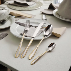 Juego de cubiertos de acero inoxidable de alta calidad, mango hecho a mano, diseño único de cubiertos de lujo para restaurante, boda, hogar, uso en Hotel - Product Image 5