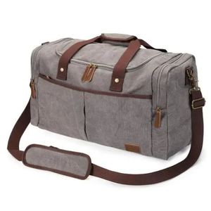 Bolsa de equipaje de viaje de lona Vintage hecha a mano para hombres, gran capacidad, ligera, para viajes de negocios, con cremallera, producto del fabricante - Product Image 5