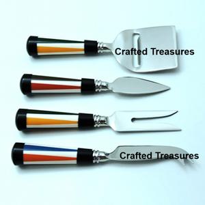 Set de fromage poli à la main Cuisine capable Design fantaisie Poignée en résine Set de couverts en acier inoxydable Articles ménagers de qualité supérieure Couverts - Product Image 6