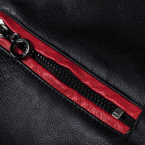 Veste de motard en cuir noir et rouge matelassée pour homme 2026 ONEAPEX INTERNATIONAL Style ajusté avec fermeture éclair sur le devant - Product Image 3