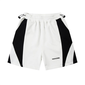New Unisex Printed Sweat <b>Shorts</b> <b>Quick</b> <b>Dry</b> and Breathable Two Tone Patchwork Fleece Adjustable Elastic Waist Knitted with Pockets - Product Image 2