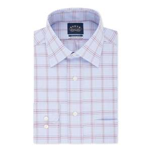 Camisa de Vestir Azul Clásica para Hombre Eagle, Corte Regular, Cuello Elástico Sin Plancha, 100% Algodón Popelina Antiarrugas, Talla XL - Product Image 1