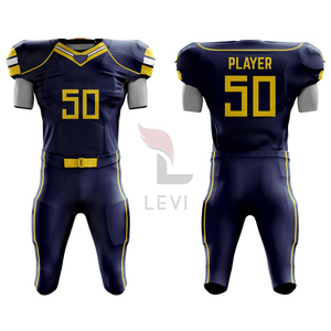 Maillot de football américain imprimé par sublimation, uniforme d'équipe personnalisé, tissu respirant haute performance, taille courte et grande taille pour les joueurs - Product Image 1
