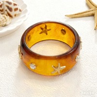 Bracelet UJBOX à prix d'usine, coloré et vintage, pour femme, avec breloques épaisses, en acrylique, grande taille, bijou fantaisie en résine