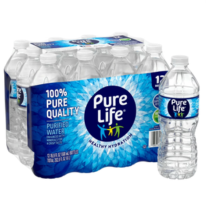 Botellas de Agua Purificada Pure Life, Paquete de 12 - Agua Embotellada Enriquecida con Minerales - Product Image 1