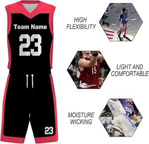 Uniforme de basket-ball léger pour adultes Style unique Couleur unie Haute qualité Ensemble grande taille respirant - Product Image 5