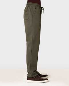 กางเกงจ็อกเกอร์ผู้ชายสีเขียวมะกอก กางเกงวอร์มลำลอง สไตล์ Athleisure ทรงตรง กางเกงแทร็ค แบรนด์ส่วนตัว เสื้อผ้าลำลองสำหรับฤดูหนาว - Product Image 4