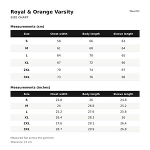 Veste universitaire personnalisée à col montant, bleu roi, en laine, manches en cuir orange, logo chenille sur le devant, OEM - Product Image 6