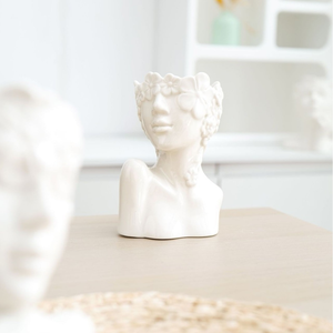 Vase en céramique pour la décoration de la maison, pot à fleurs artistique en forme de visage humain, jardinière sculpturale moderne pour la décoration de table et de salon - Product Image 2