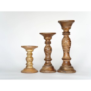 Set of 3 Premium Quality Wooden <b>Candle</b> Holders for Home Decor Elegant Table Display Stylish Accent for Modern Interiors - Product Image 1