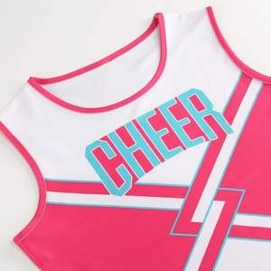 ชุดเชียร์ลีดเดอร์สำหรับเด็กผู้หญิงแบบ OEM/ODM ตามสั่ง |   ชุดยูนิฟอร์มเชียร์ลีดเดอร์เยาวชน ปักโลโก้ได้ สวมใส่สบาย ผ้าโพลีเอสเตอร์ 100% แห้งเร็ว เสื้อและกระโปรง - Product Image 5