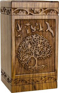 Urna de Madera de Palisandro para Cenizas Humanas y de Mascotas, Estilo Americano Árbol de la Vida, Urna Funeraria de Madera IBS, Caja Conmemorativa - Product Image 2