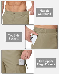 Pantalones cortos deportivos Cargo informales de moda para hombre, pantalones cortos holgados de cinco puntos para entrenamiento de correr de secado rápido para hombre, pantalones cortos con logotipo personalizado para hombre - Product Image 3