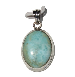 Venta caliente 925 plata esterlina Larimar colgante collar hecho a mano estilo bohemio joyería de piedras preciosas para ajuste de bisel Unisex - Product Image 6