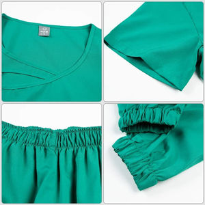 Conjunto médico de ajuste cómodo para mujer, pantalones deportivos de marca personalizada de algodón, uniformes hospitalarios - Product Image 1