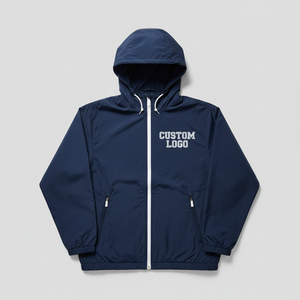 Chaqueta Cortavientos Larga Vintage Personalizada con Capucha, Logotipo Bordado Personalizado, Impermeable, Manga Murciélago, Diseño 2025 para Equipos - Product Image 4