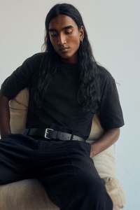 T-shirt uni à manches courtes en coton pour hommes - Product Image 6