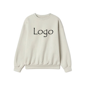 เสื้อสเวตเตอร์คอกลมคอตตอนแบบไม่มีลายปักโลโก้ชายเสื้อมีฮู้ดคอกลมสำหรับ100% ใส่ได้ทั้งชายและหญิง - Product Image 4