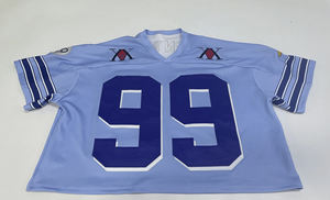 Maillot de football américain personnalisé en tissu mesh à manches courtes, vêtements de sport avec numéros d'épaule pour hommes, pour équipe ou match - Product Image 6